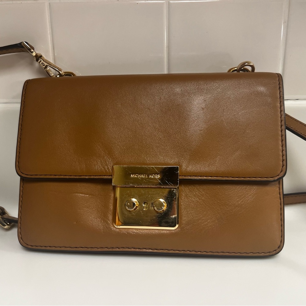 Michael Kors tan Crossbody small purse